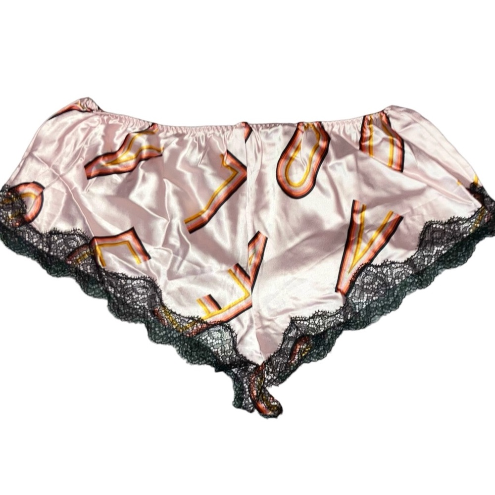 *3 for $30!* Victoria Secret Pink Satin Love Letters Pajama Sleep Shorts ONLY M - Picture 6 of 8